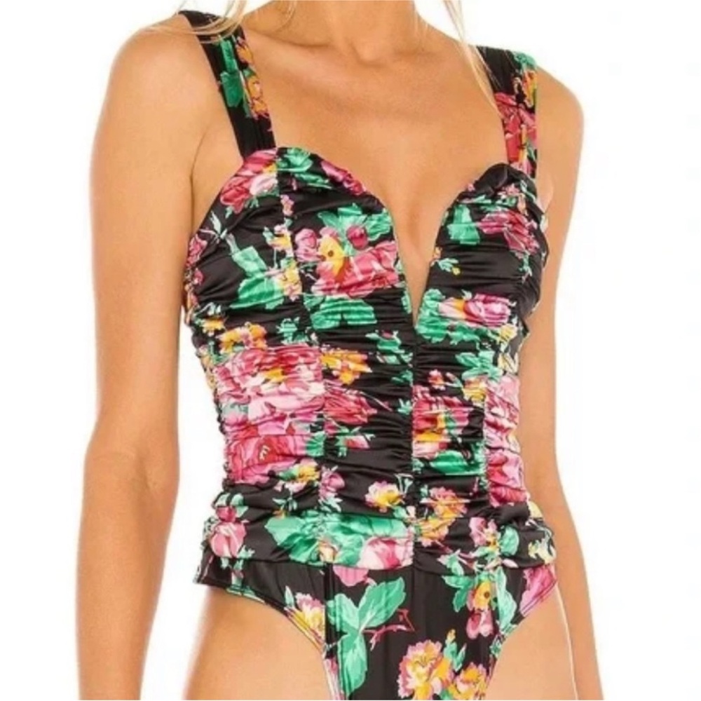 For Love and Lemons Jolie floral ruched bodysuit - Picture 4 of 5